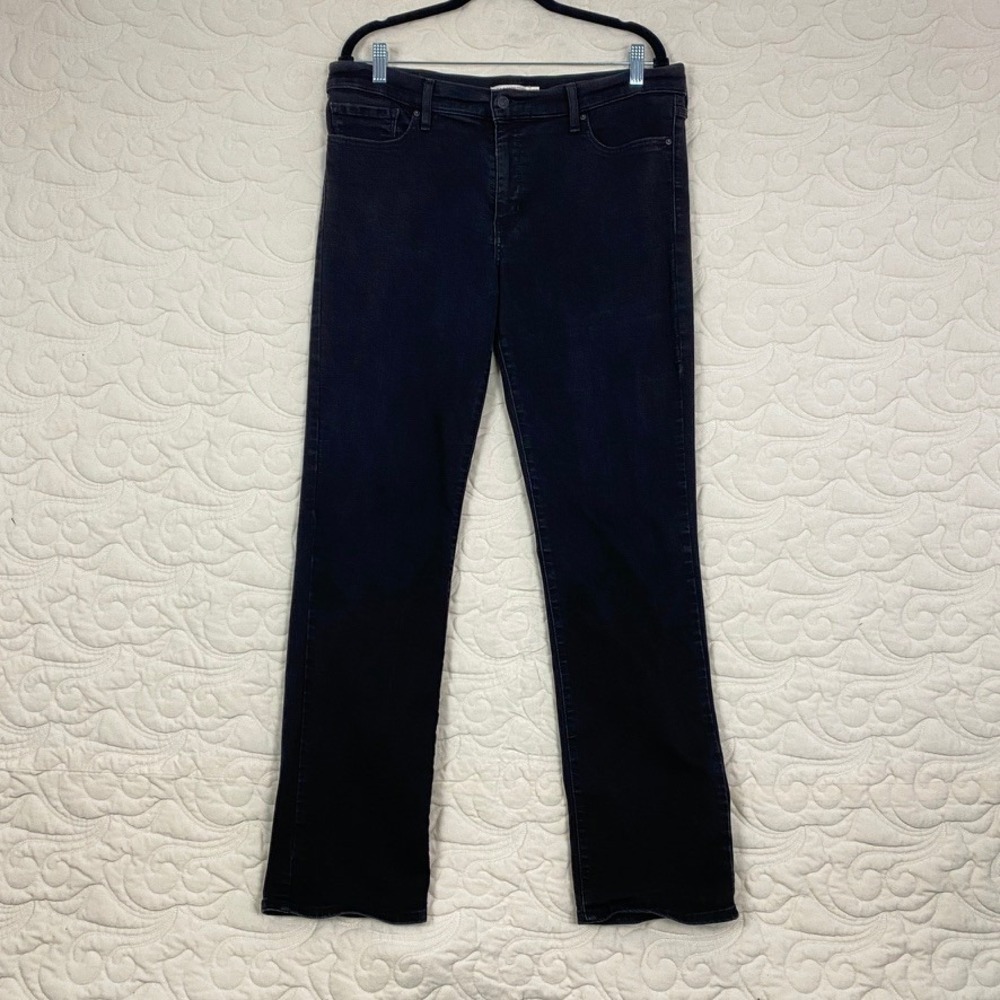 Levis 314 Shaping Straight Jeans Womens 33 Black Mid Rise Stretch Denim